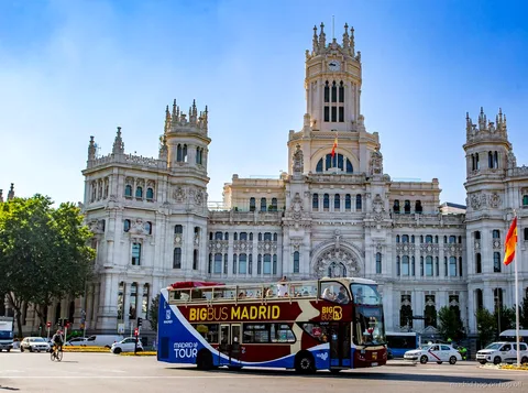 Big Bus Madrid hop-on hop-off open-top double-decker bus in the city center