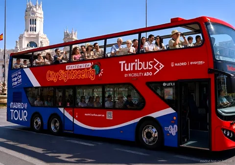 Ônibus hop-on hop-off do City Sightseeing Madrid com app de rastreamento ao vivo